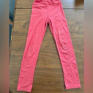 Girls LuLaRoe Heathered Red Leggings: Size L/XL